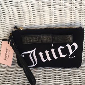 Juicy Couture Stripe it Rich wristlet w Black Bow